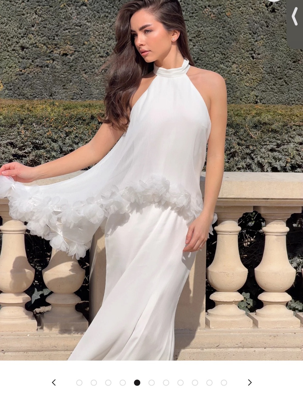 Elliatt White Halter Gown with Floral Appliqué
